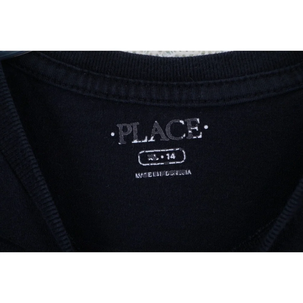Childrens Place Shirt Youth Boys Extra Large Black White Skulls Crossbones
